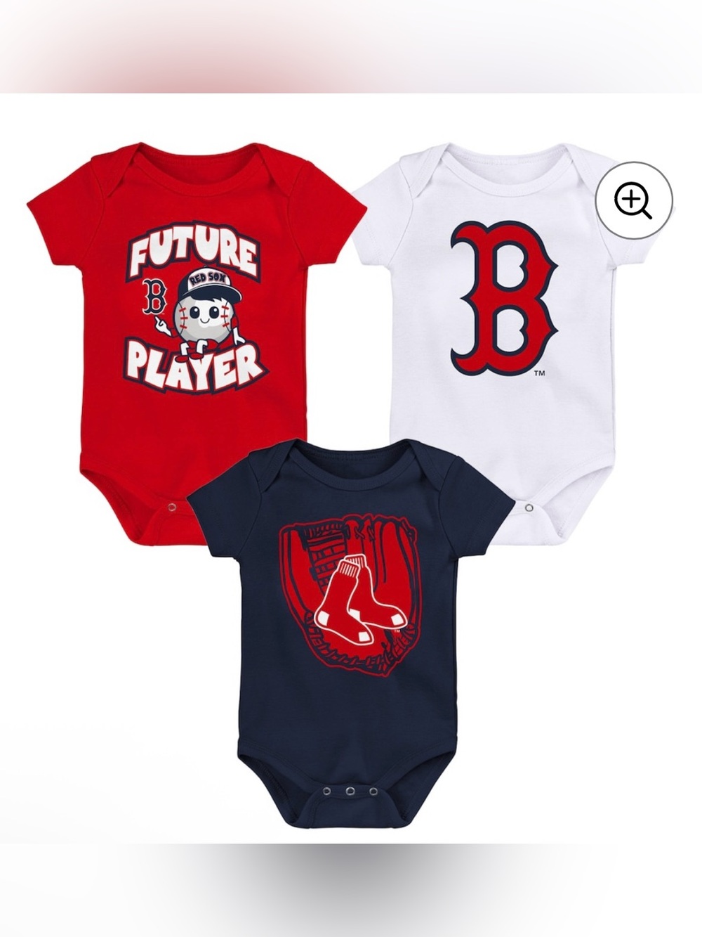 Boston Red Sox Red/Navy/White Minor League Player 3 Pack Onesie Set (3-6 Months)